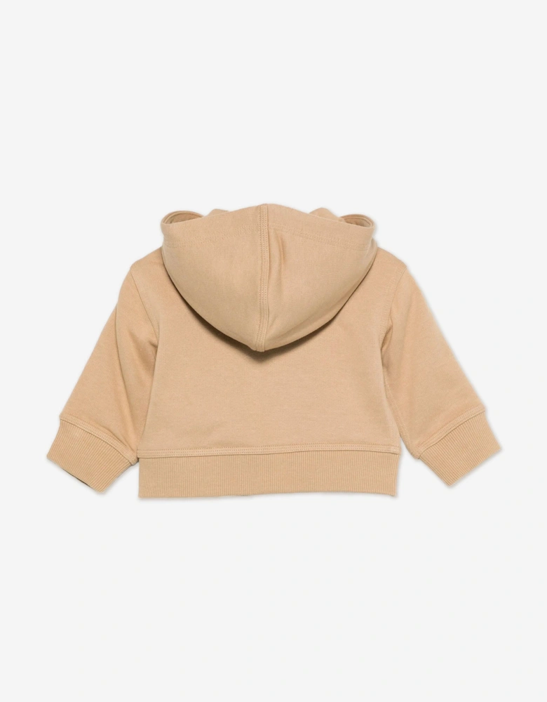 Baby Boys Mini Clyde Check Tape Zip Up Top in Beige