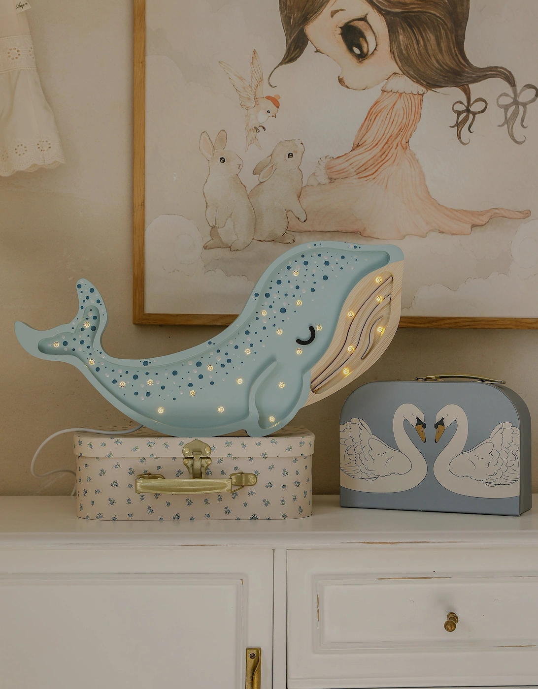 Whale Lamp in Blue (15.5x40x5.5 cm)