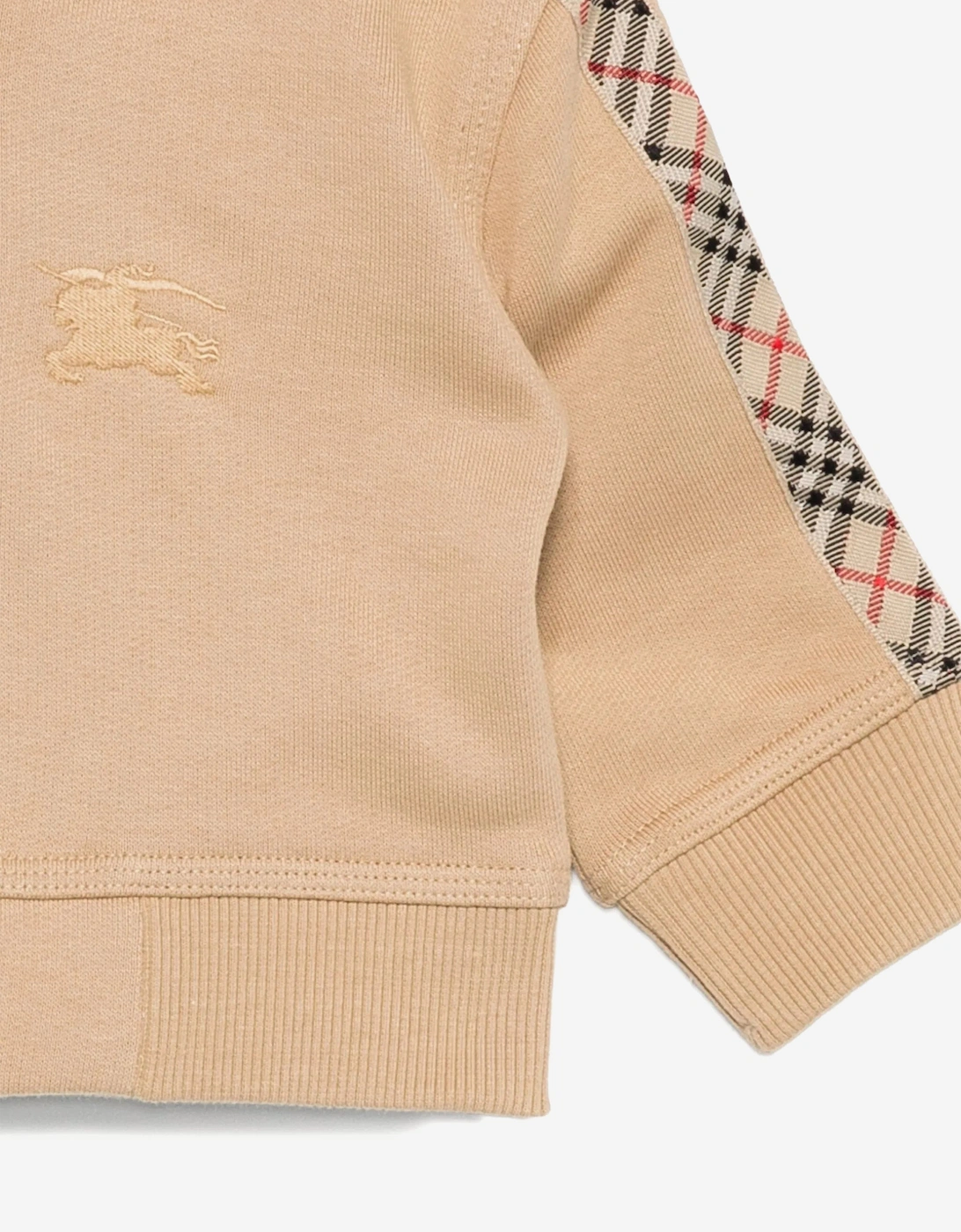Baby Boys Mini Clyde Check Tape Zip Up Top in Beige