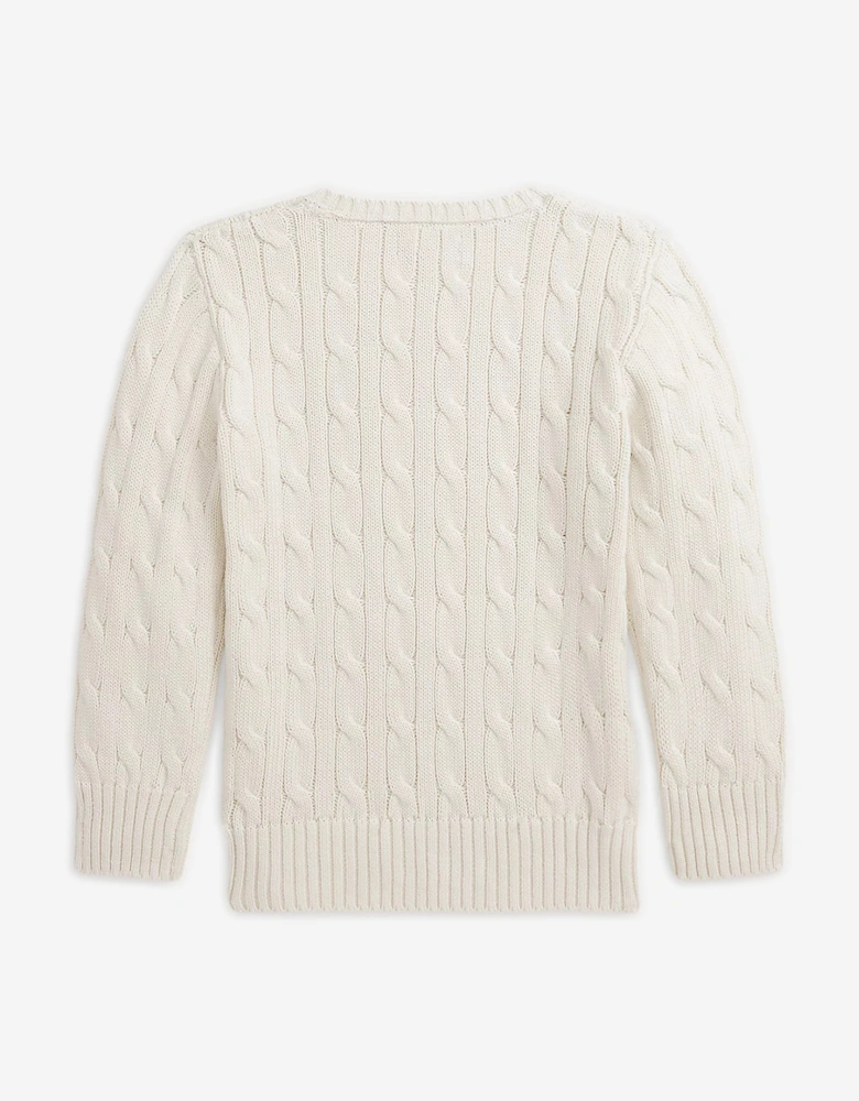 Boys Cable Knit Jumper in Ivory