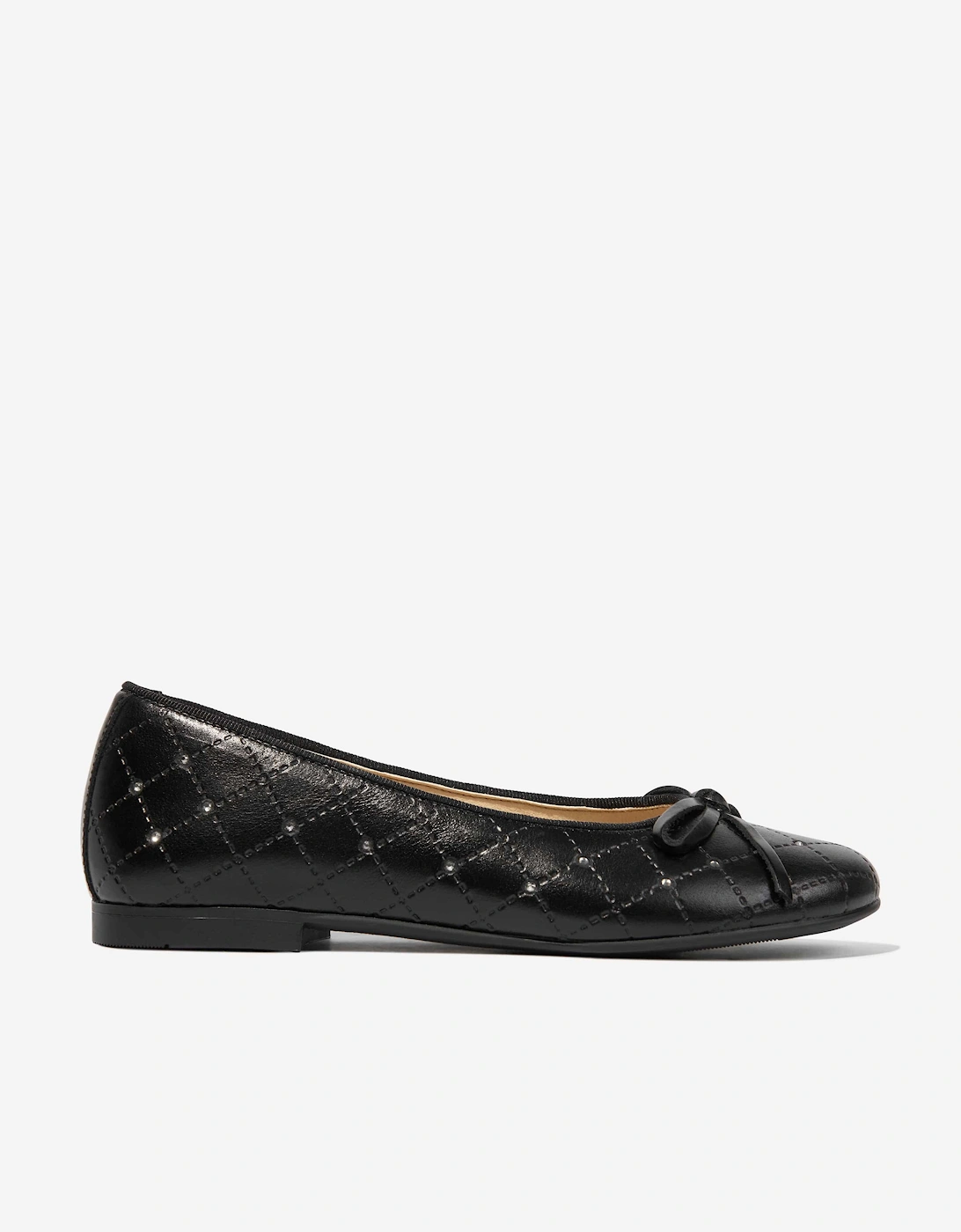 Girls Leather Ballerinas in Black, 5 of 4