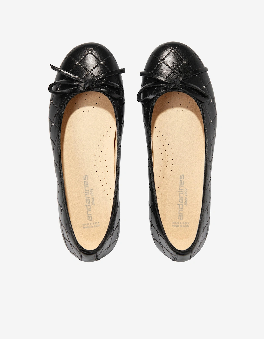 Girls Leather Ballerinas in Black