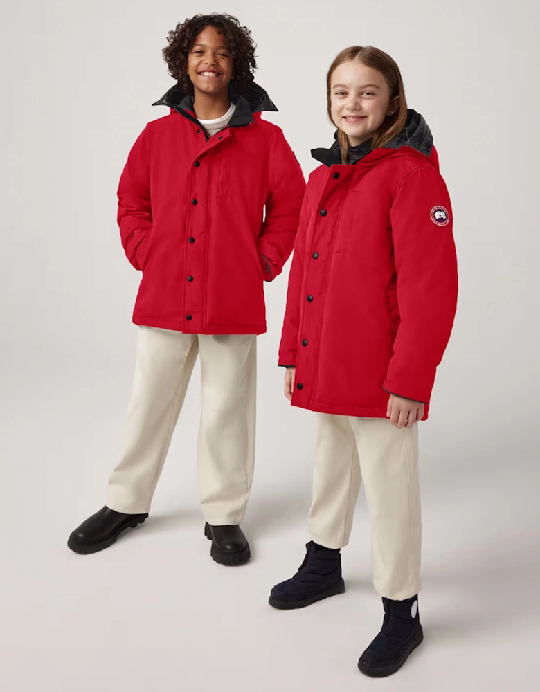 Kids Down Padded Logan Parka Jacket in Red