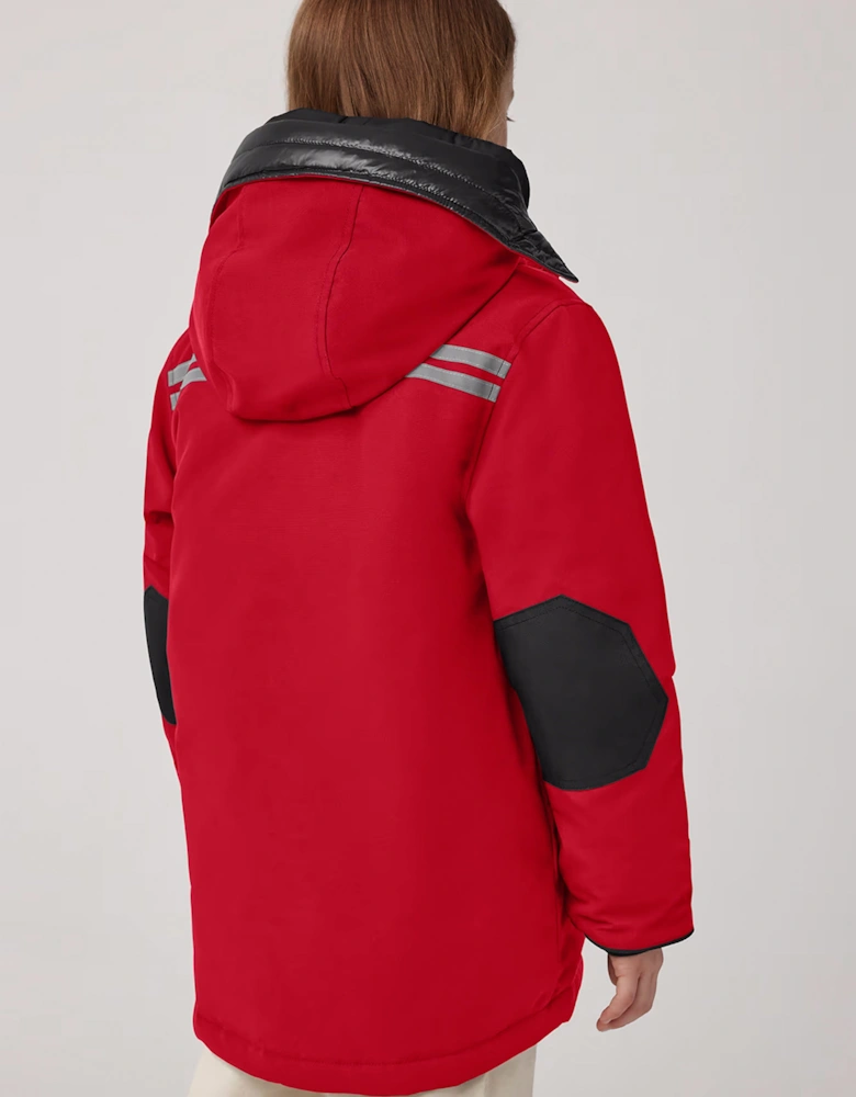 Kids Down Padded Logan Parka Jacket in Red