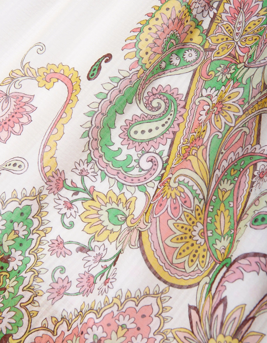 Girls Cotton and Silk Paisley Print Dress in Multicolour