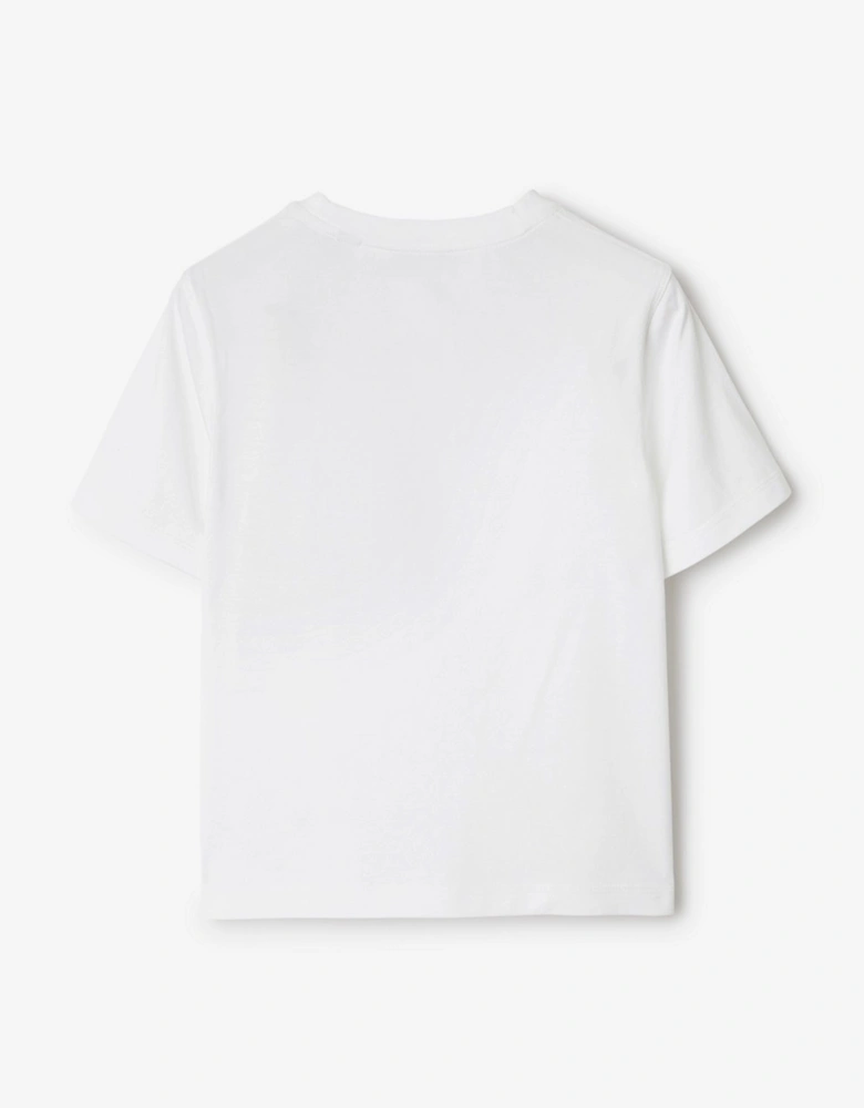 Girls Cedar EKD Label T-Shirt in White