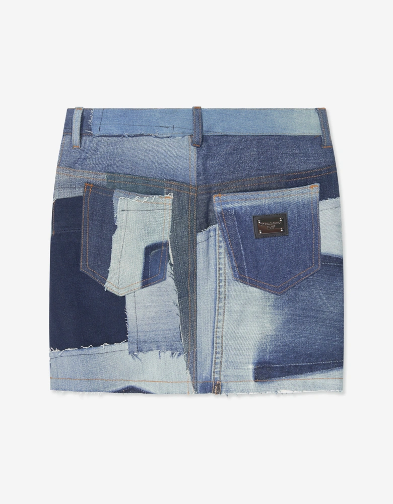 Girls Denim Skirt in Blue