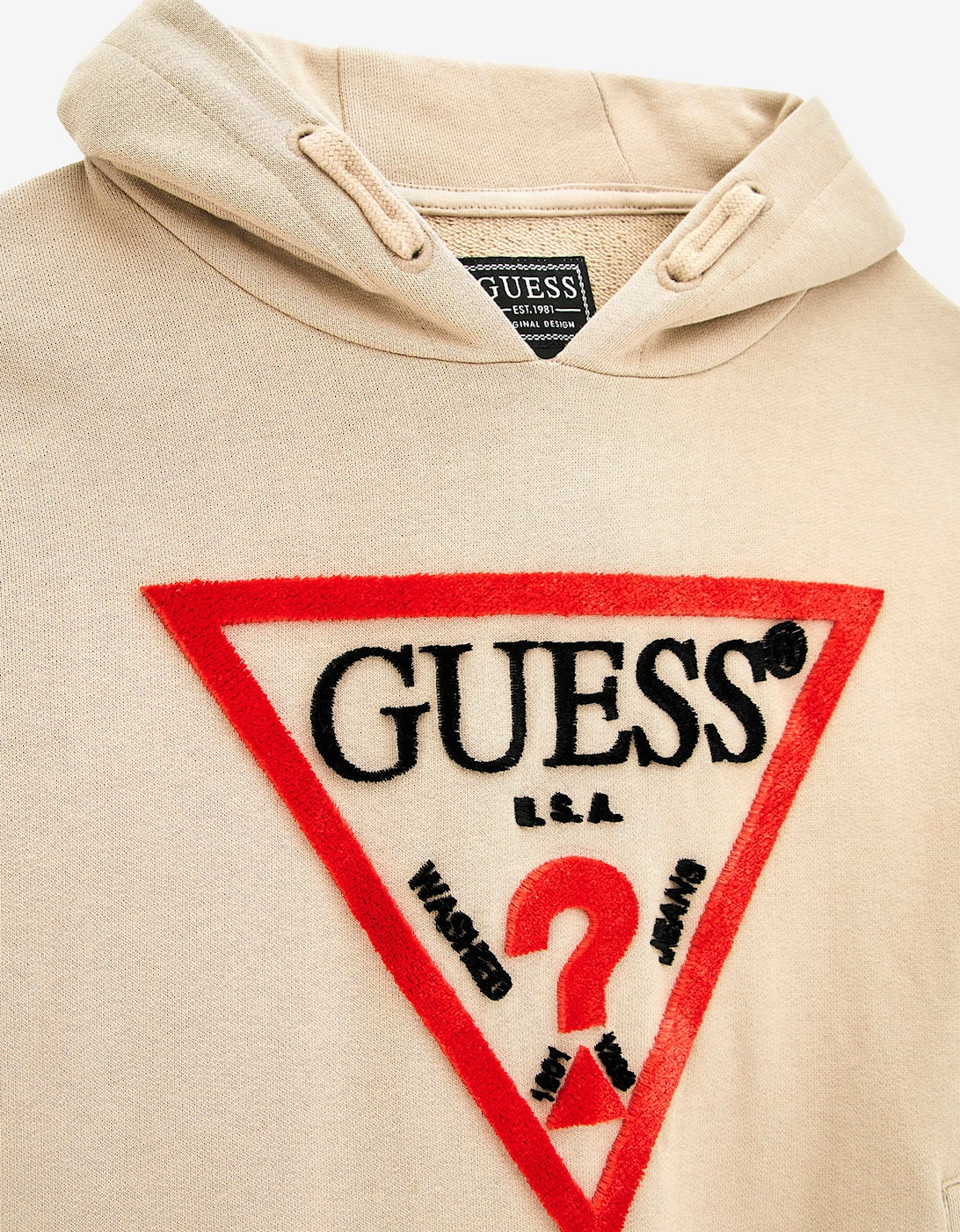 Boys Logo Hoodie in Beige