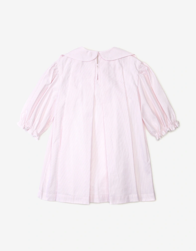Girls Striped Bow Dress in Pink