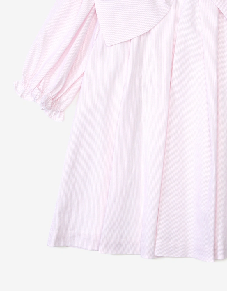 Girls Striped Bow Dress in Pink