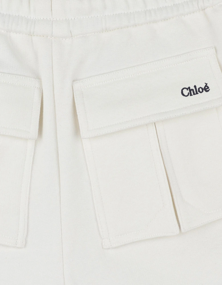 Girls French Terry Shorts in Ivory