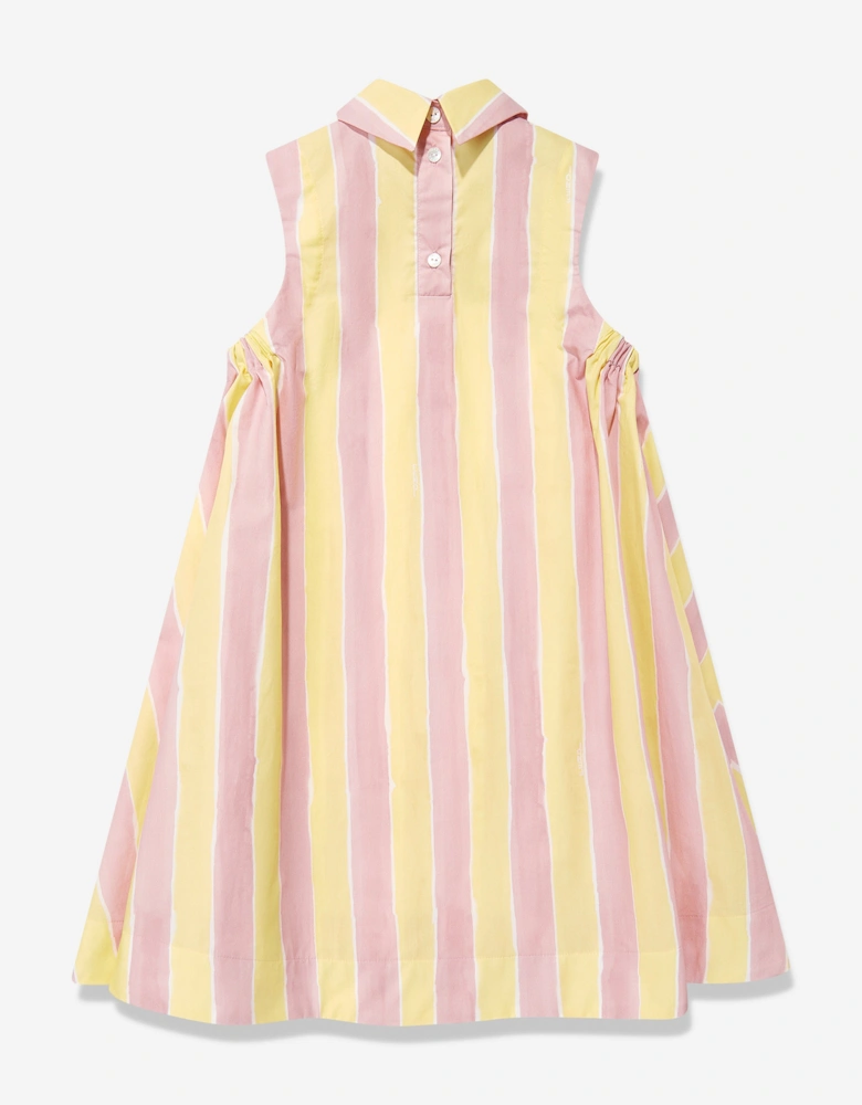 Girls Pequin Print Dress in Yellow