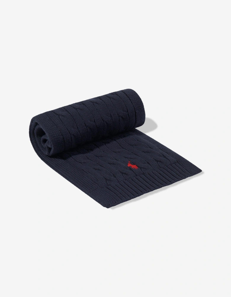 Boys Logo Scarf in Navy