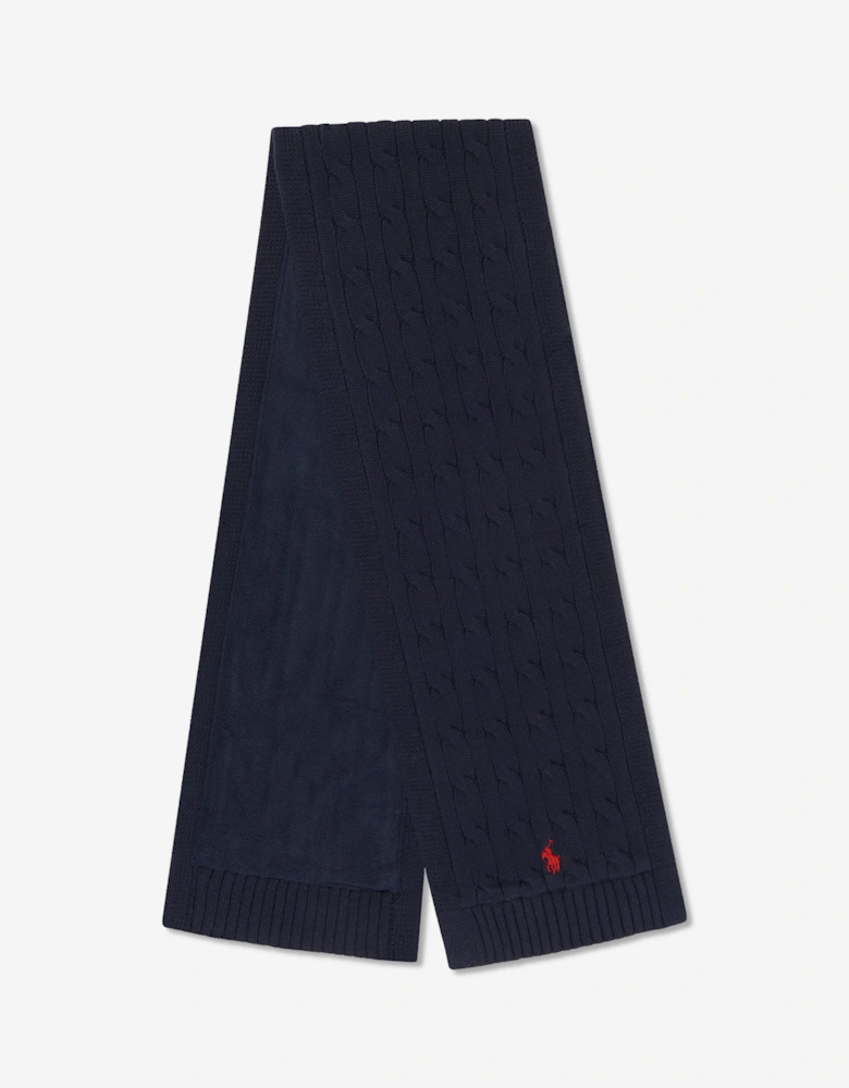 Boys Logo Scarf in Navy