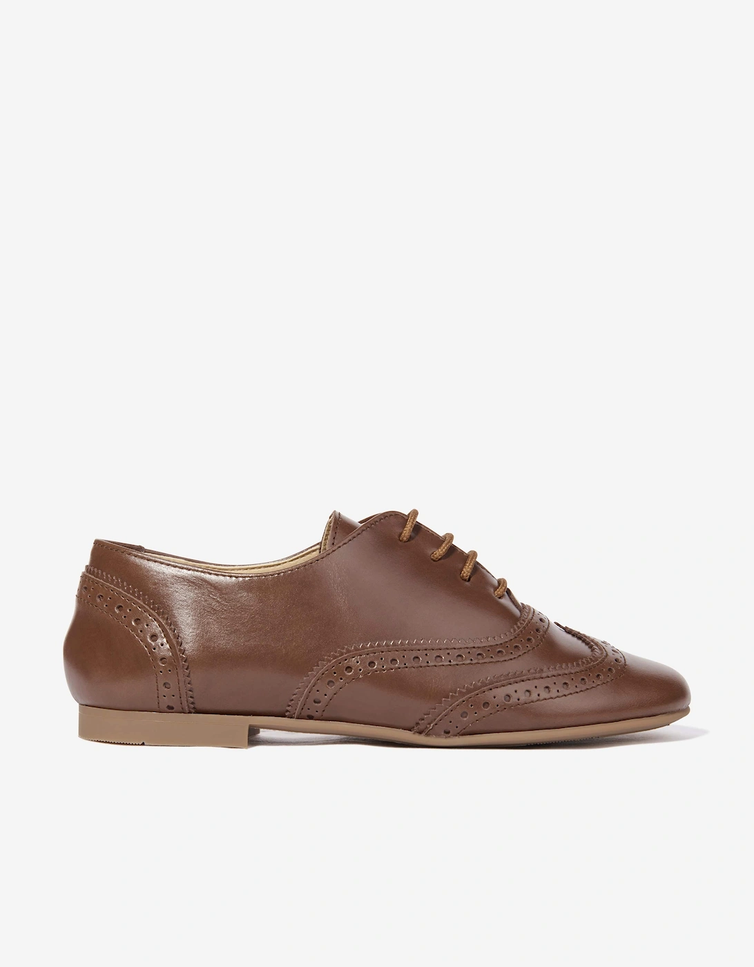 Boys Leather Lace Up Shoes in Black, 5 of 4