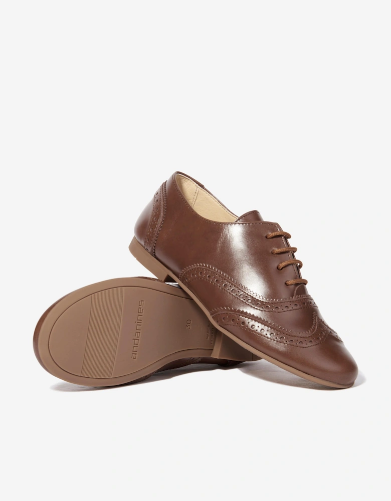 Boys Leather Lace Up Shoes in Black