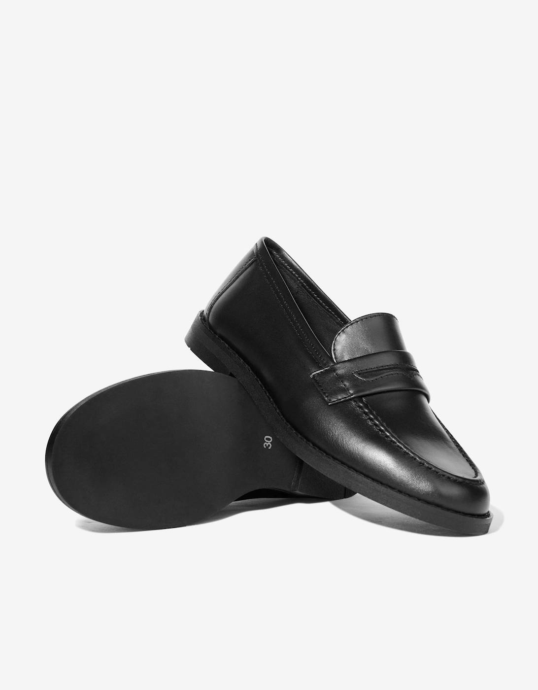 Boys Leather Loafers in Black