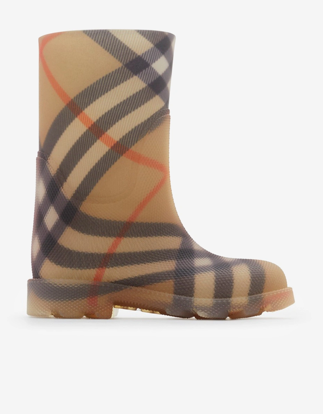 Kids Check Rubber Marsh High Boots in Beige, 6 of 5