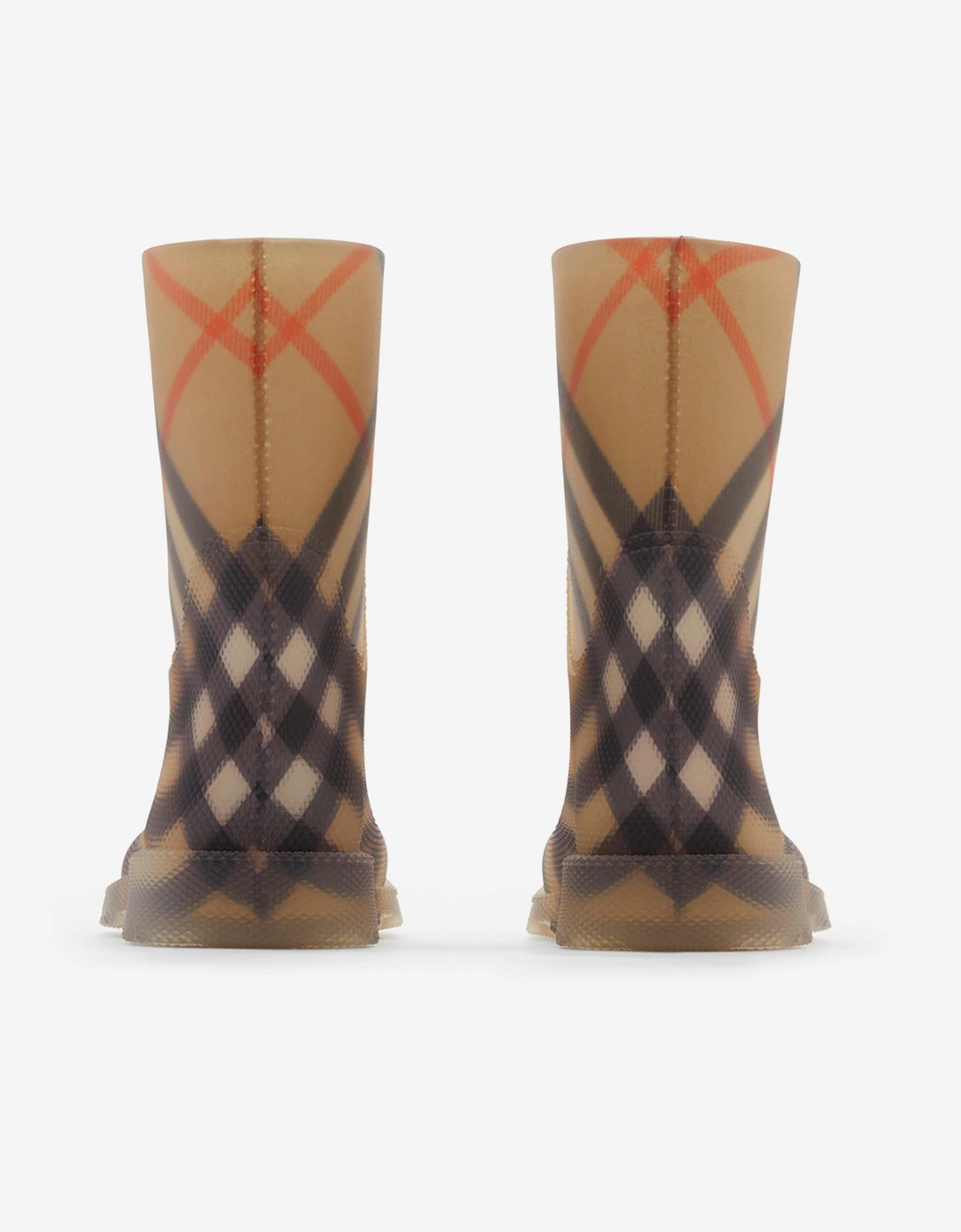 Kids Check Rubber Marsh High Boots in Beige