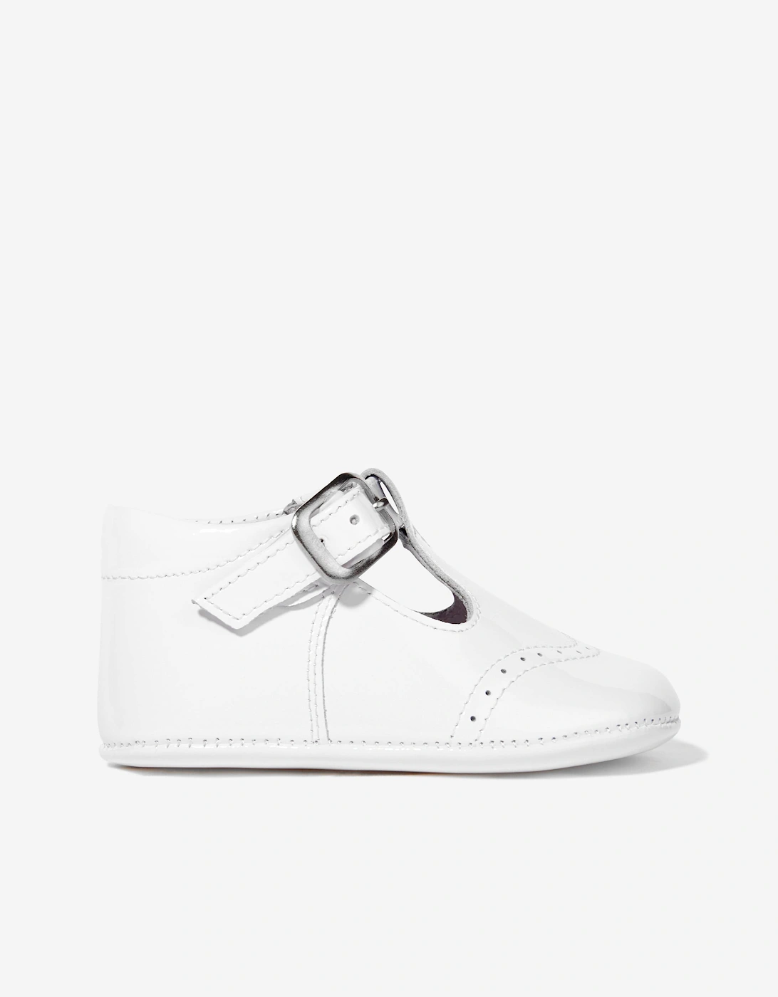 Baby Patent Leather Pre Walker Shoes in White, 5 of 4