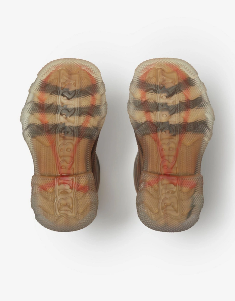 Kids Check Rubber Marsh High Boots in Beige