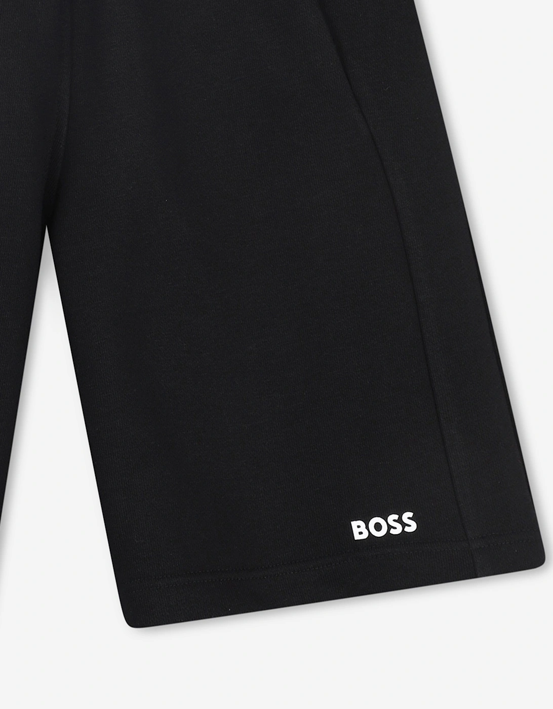 BOSS Boys Logo Print Shorts in Black