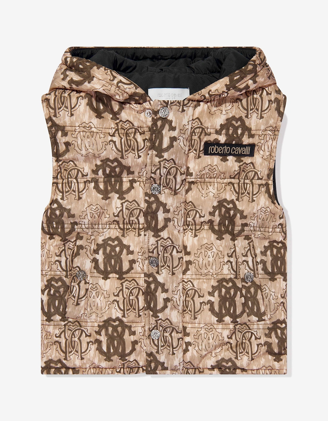 Boy's Roberto Cavalli Boys Monogram Gilet in Brown - Size: 16 years