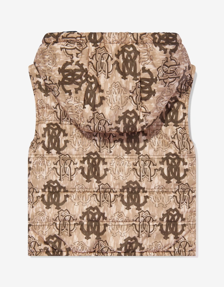 Boys Monogram Gilet in Brown