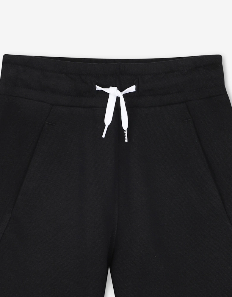 BOSS Boys Logo Print Shorts in Black