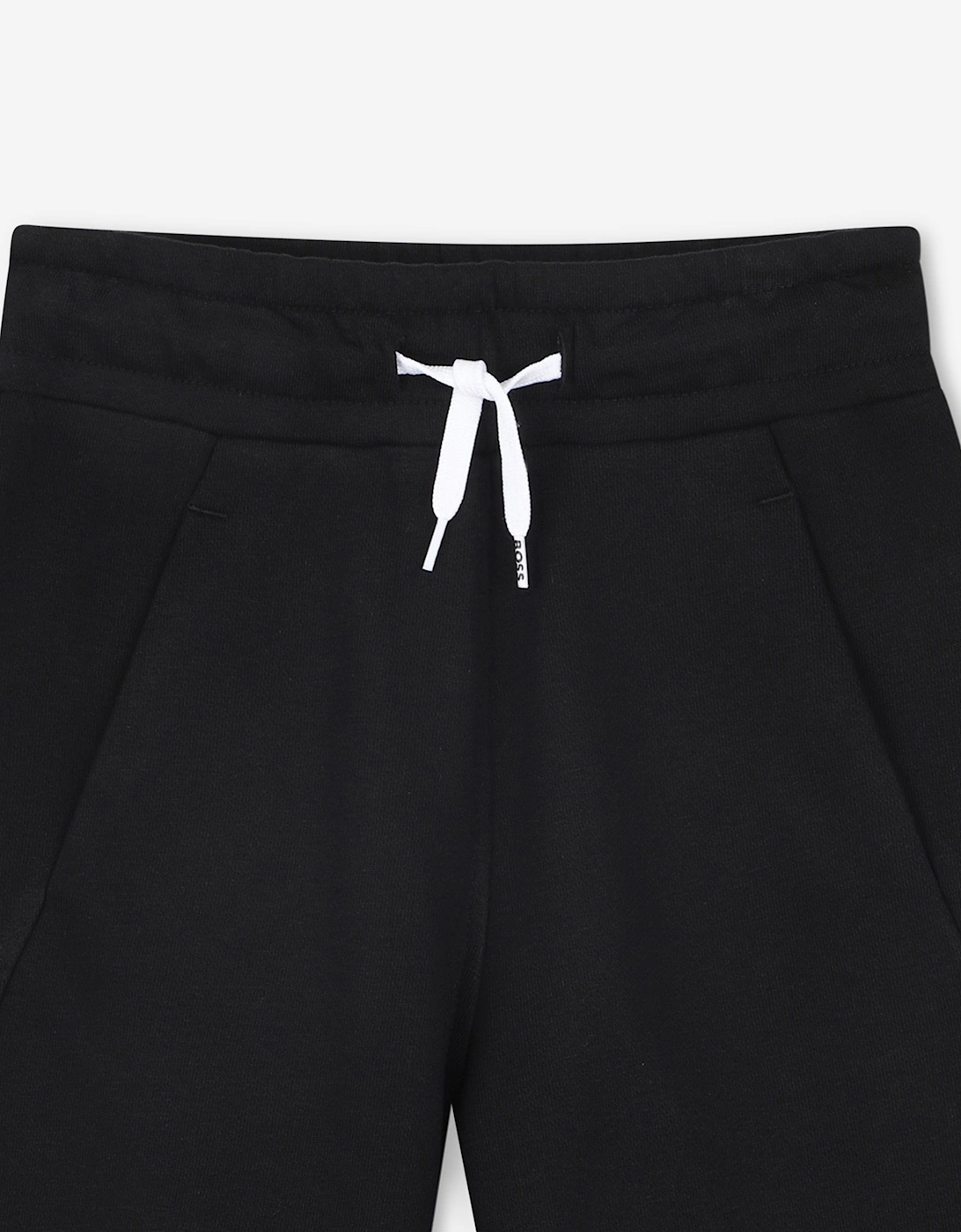 BOSS Boys Logo Print Shorts in Black