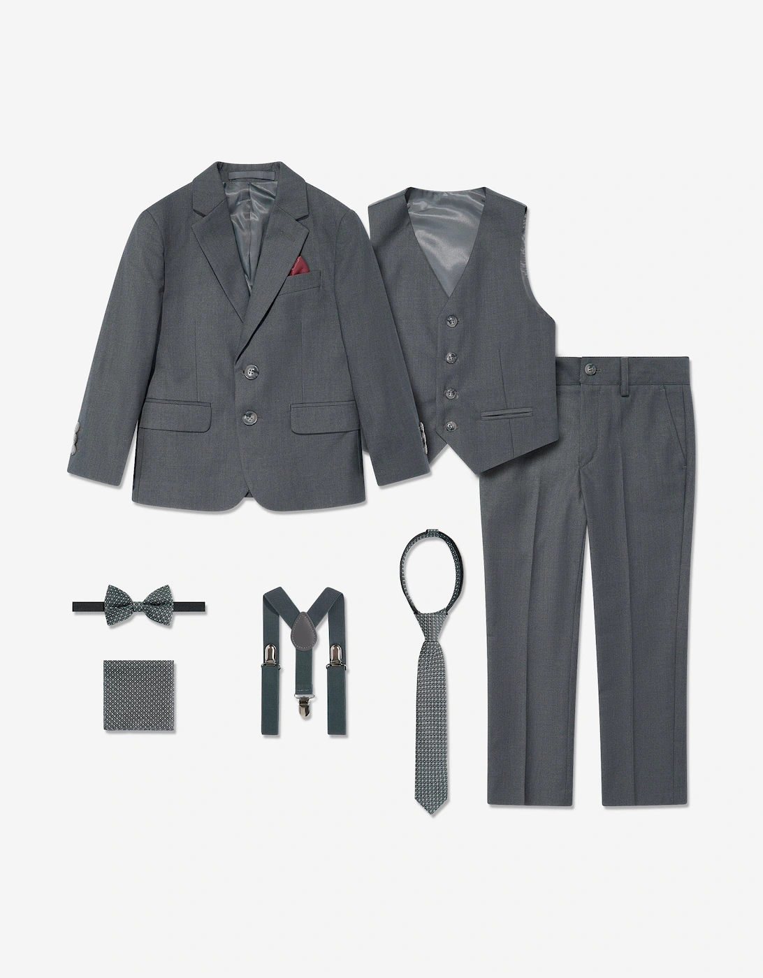 Boys 7 Piece Suit Set in Grey, 6 of 5