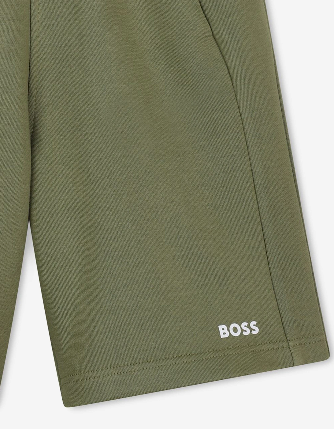 BOSS Boys Logo Print Shorts in Green