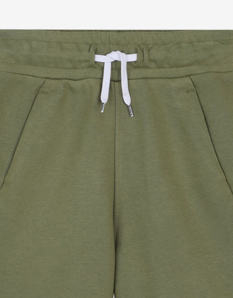 BOSS Boys Logo Print Shorts in Green