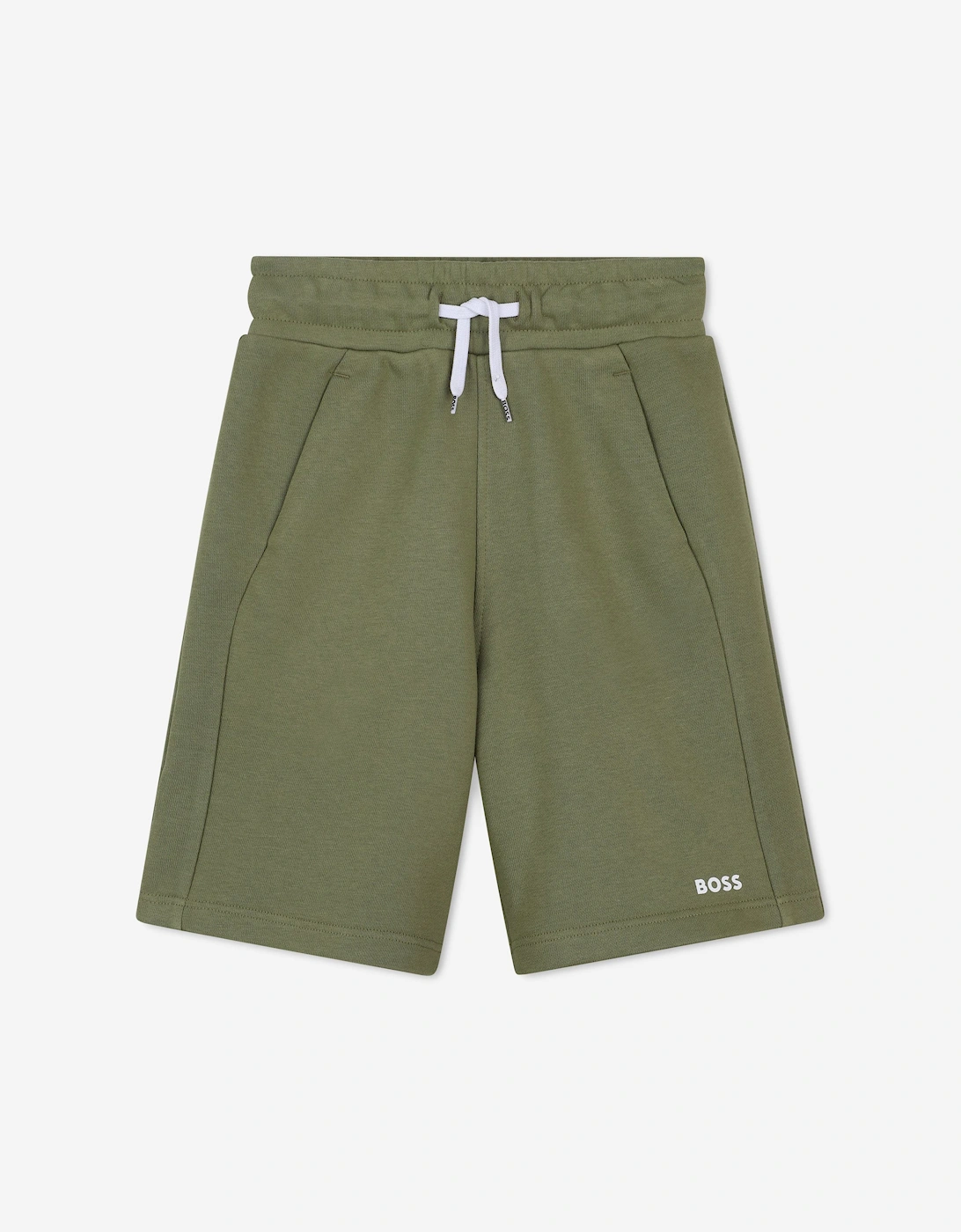 BOSS Boys Logo Print Shorts in Green, 5 of 4