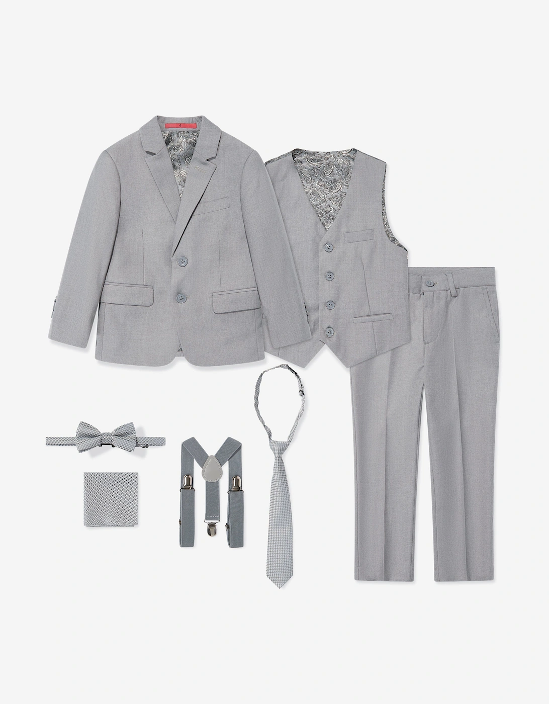 Boys 7 Piece Suit Set in Grey, 6 of 5