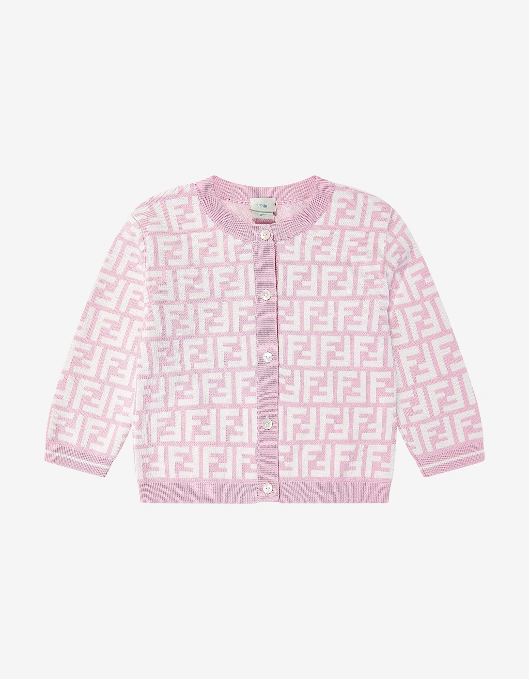 Baby Girls FF Logo Knitted Cardigan in Pink, 5 of 4