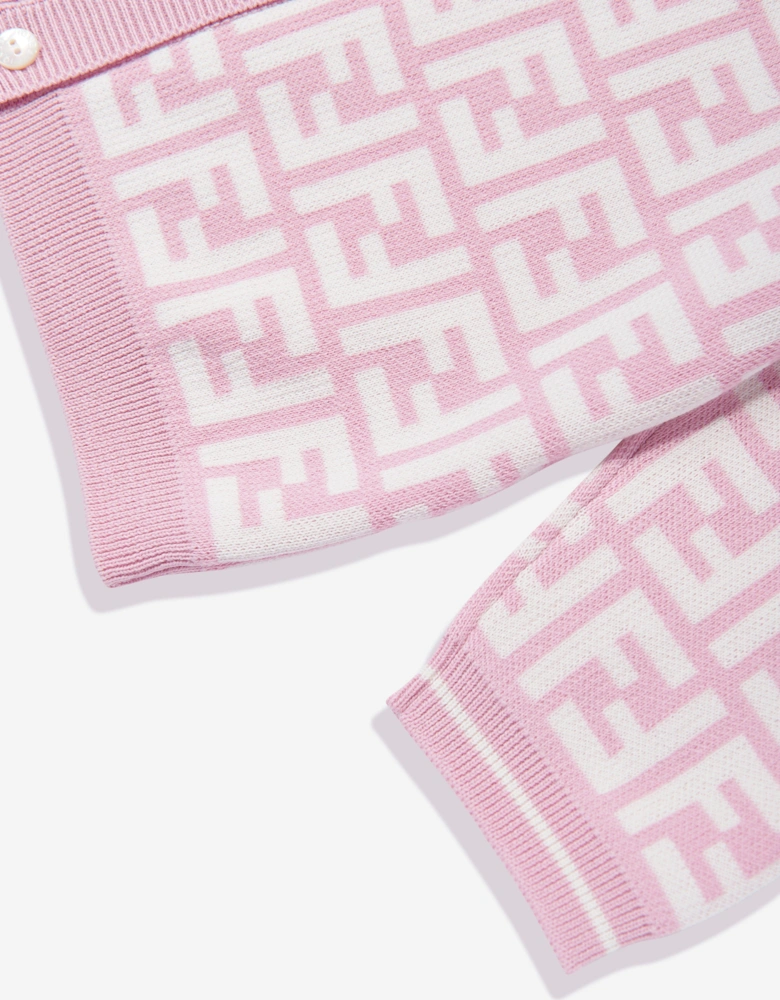 Baby Girls FF Logo Knitted Cardigan in Pink