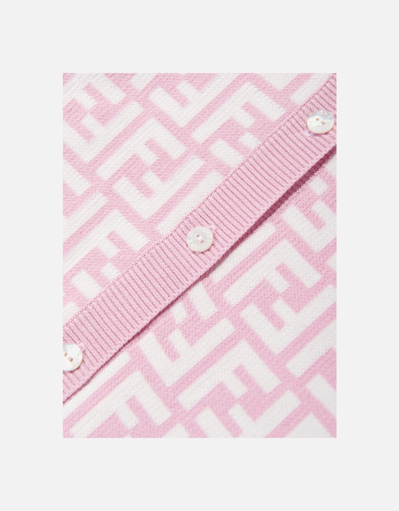 Baby Girls FF Logo Knitted Cardigan in Pink