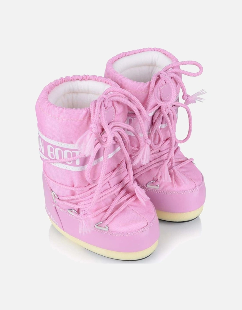 Moon Boot Girls Icon Nylon Snow Boots in Pink