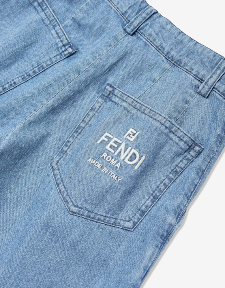 Girls Denim Wide Leg Jeans in Blue