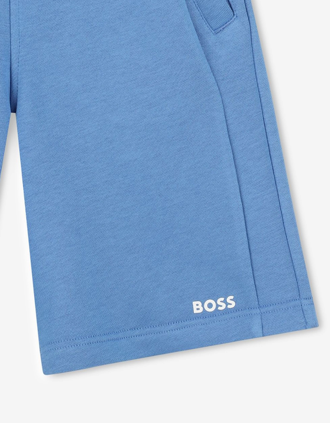 BOSS Boys Logo Print Shorts in Nav Blue