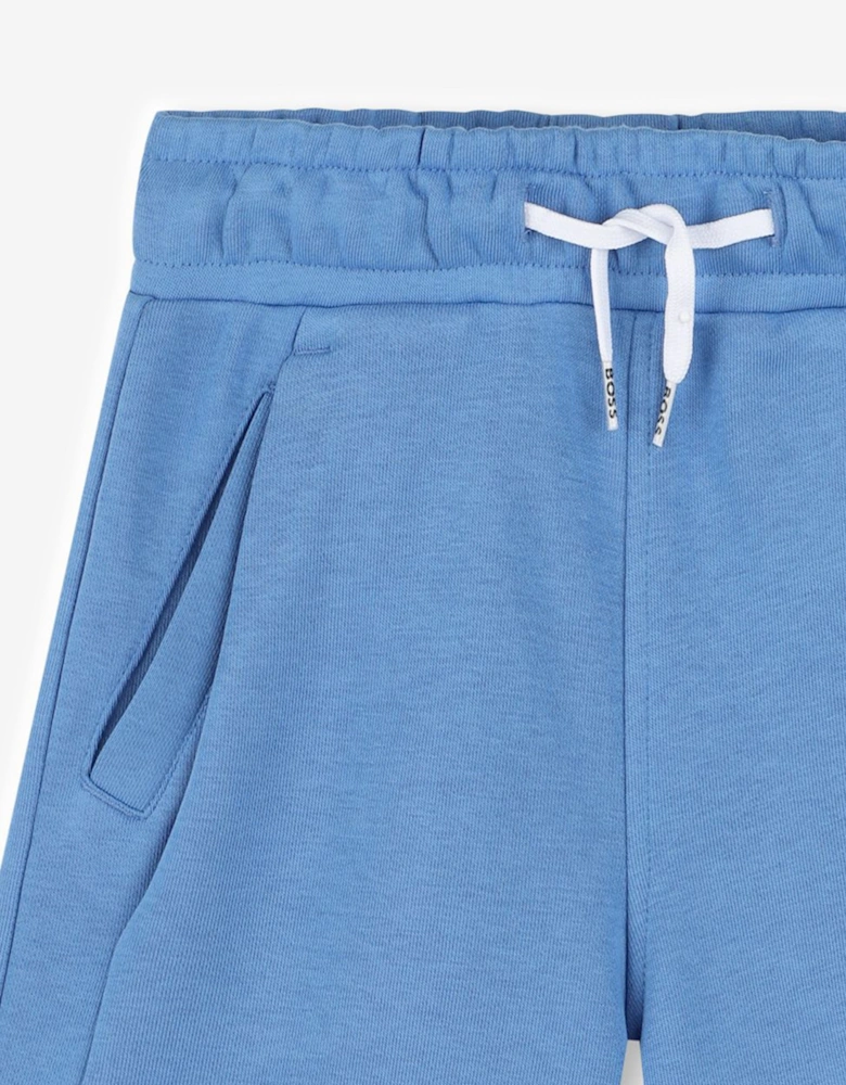 BOSS Boys Logo Print Shorts in Nav Blue