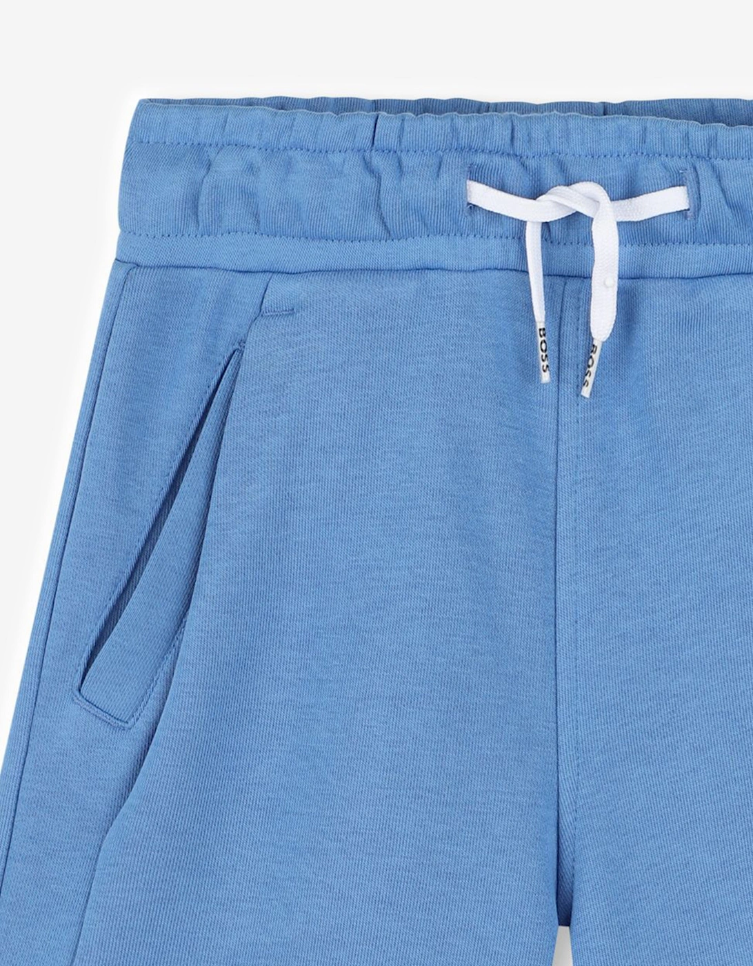 BOSS Boys Logo Print Shorts in Nav Blue