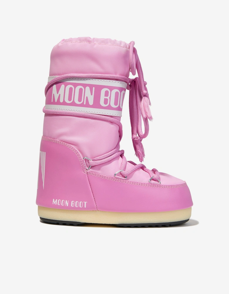 Moon Boot Girls Icon Nylon Snow Boots in Pink