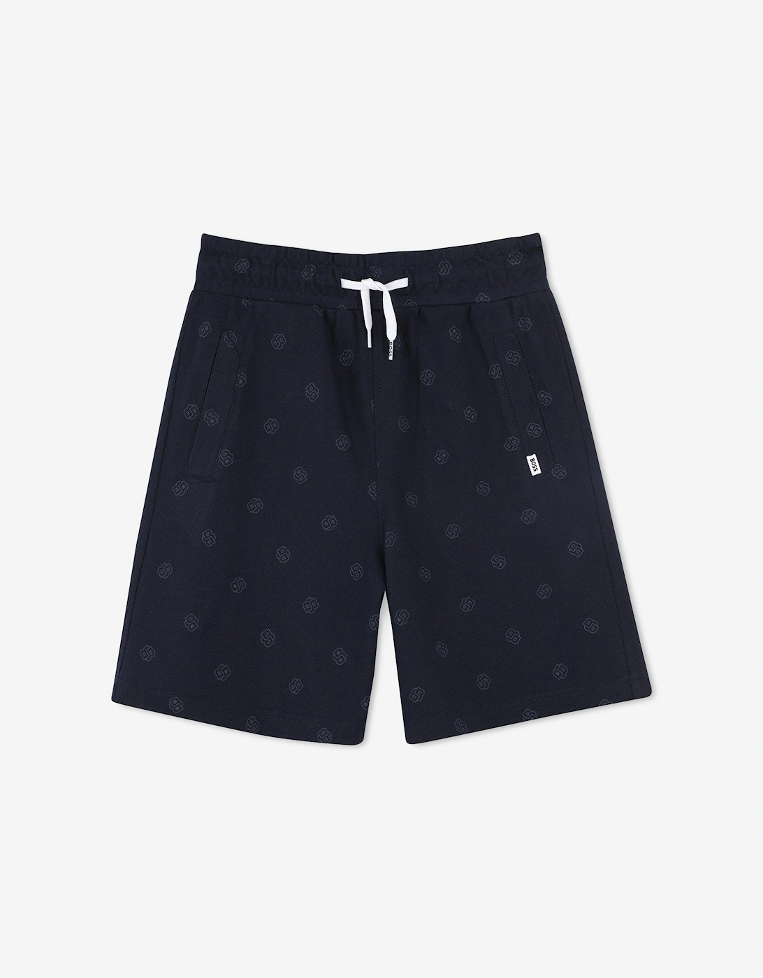 BOSS Boys Double B Logo Shorts in Navy, 5 of 4