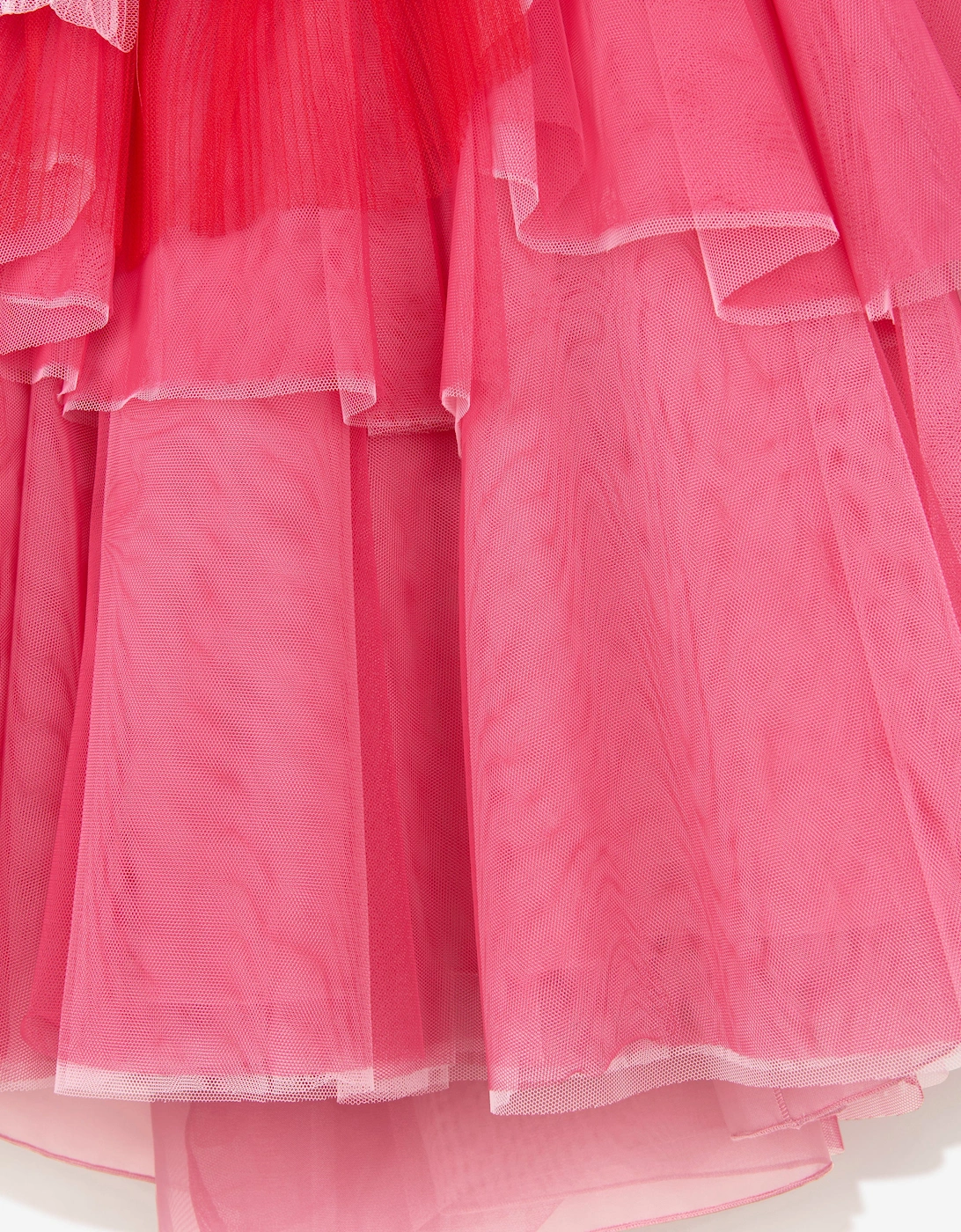 Girls Volant Tulle Gown in Pink