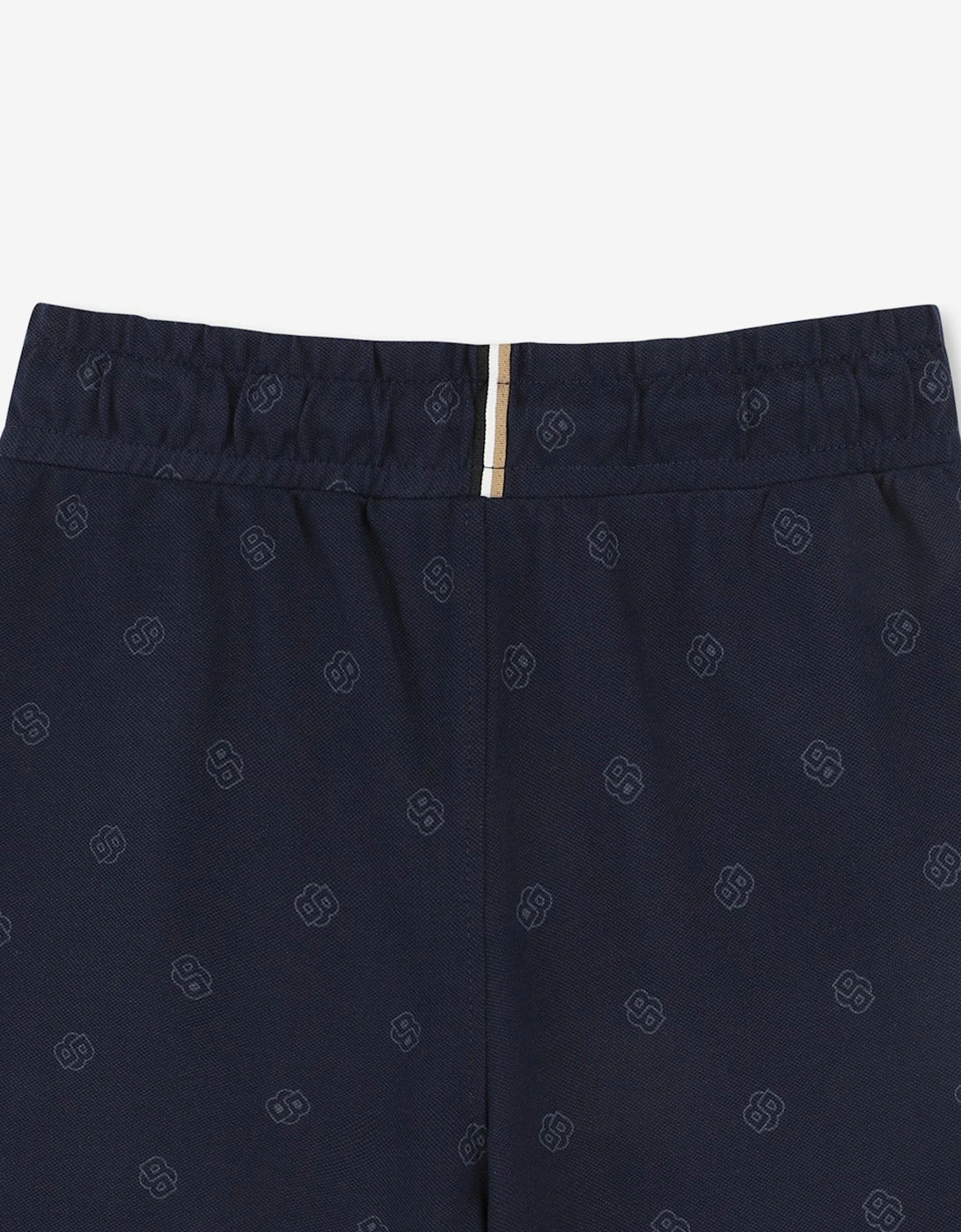 BOSS Boys Double B Logo Shorts in Navy