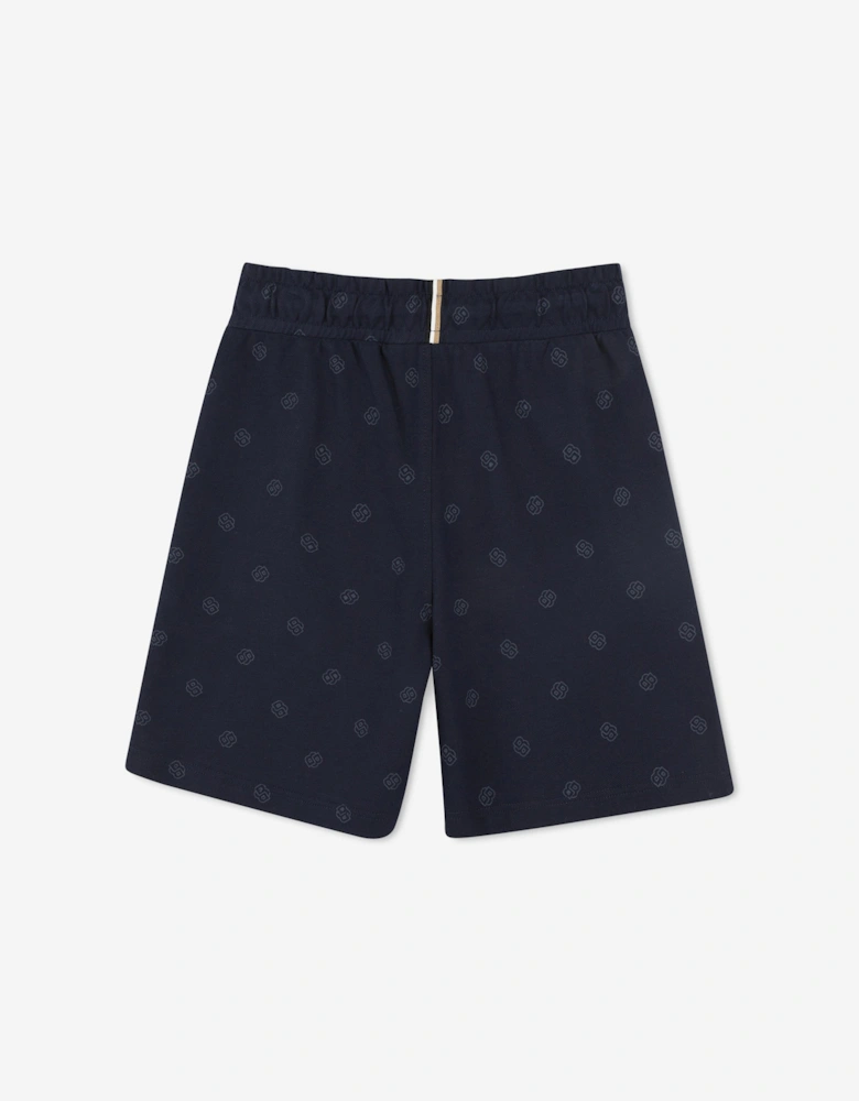 BOSS Boys Double B Logo Shorts in Navy