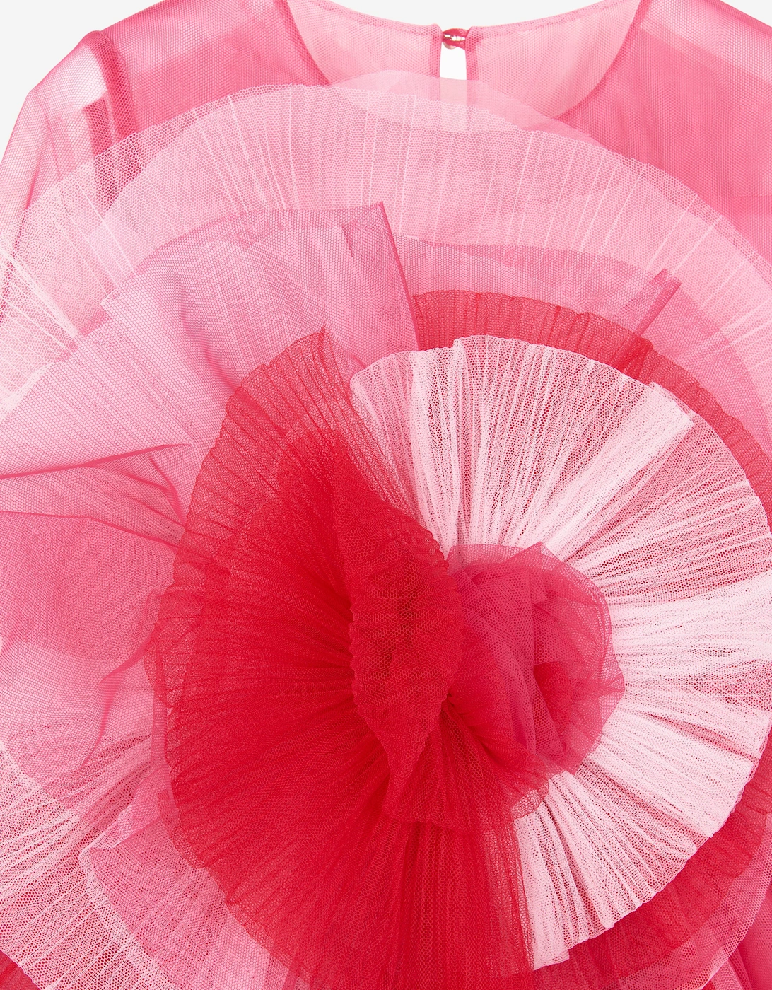 Girls Volant Tulle Gown in Pink