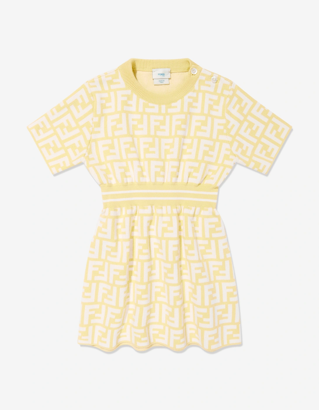 Baby Girls FF Logo Knit Dress in Yellow, 5 of 4